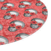 Red Skulls and Sunflower Series Design 13 Schneidebrett (Ecke)