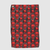 Red Skulls and Sunflower Series Design 1 Golfhandtuch (Vorderseite)