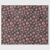 Red Skulls and Sunflower Series Design 2 Geschenkpapier (Flach)
