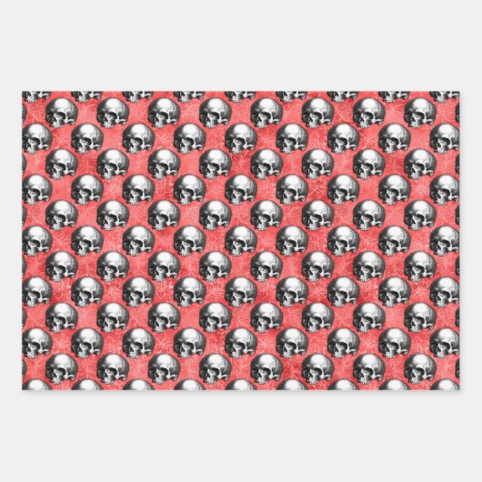Red Skulls and Sunflower Series Design 3 Geschenkpapier Set (Vorderseite 2)