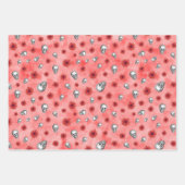 Red Skulls and Sunflower Series Design 3 Geschenkpapier Set (Vorderseite 2)