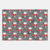Red Skulls and Sunflower Series Design 3 Geschenkpapier Set (Vorderseite)