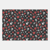 Red Skulls and Sunflower Series Design 4 Geschenkpapier Set (Vorderseite 3)