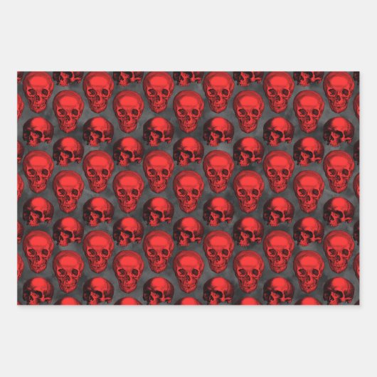 Red Skulls and Sunflower Series Design 5 Geschenkpapier Set (Vorderseite 2)