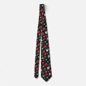 Red Skulls and Sunflower Series Design 7 Krawatte (Rückseite)