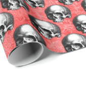 Red Skulls and Sunflower Series Design 8 Geschenkpapier (Rolleneckpunkt)