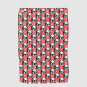 Red Skulls and Sunflower Series Design 8 Golfhandtuch (Vorderseite)