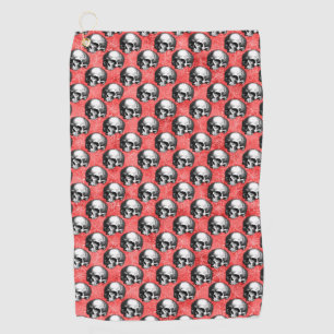 Red Skulls and Sunflower Series Design 8 Golfhandtuch