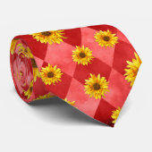 Red Skulls and Sunflower Series Design 9 Krawatte (Gerollt)
