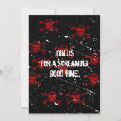 Red Skulls Goth Halloween Einladung (Vorderseite)