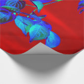 Red Sky Blue Blätter Wrapping Paper Geschenkpapier (Ecke)