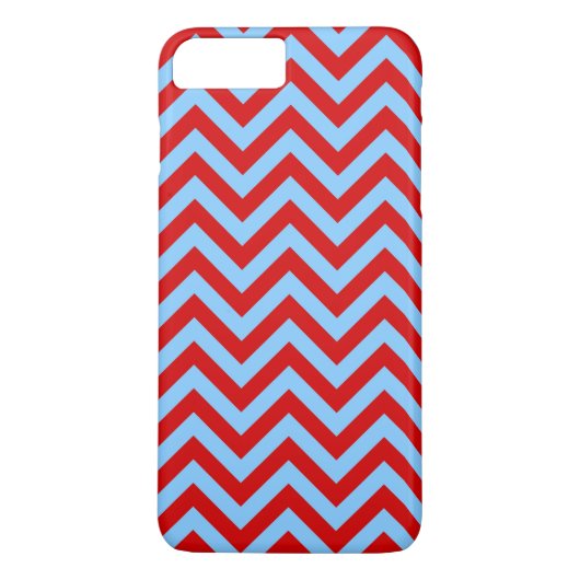 Red, Sky Blue Large Zickzack ZigZag Muster Case-Mate iPhone Hülle (Rückseite)