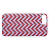 Red, Sky Blue Large Zickzack ZigZag Muster Case-Mate iPhone Hülle (Rückseite (Horizontal))