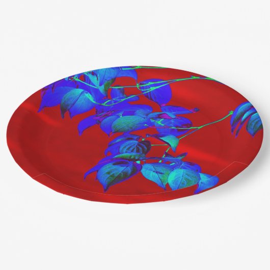 Red Sky Blue Verlasse Paper Teller (Schrägansicht)