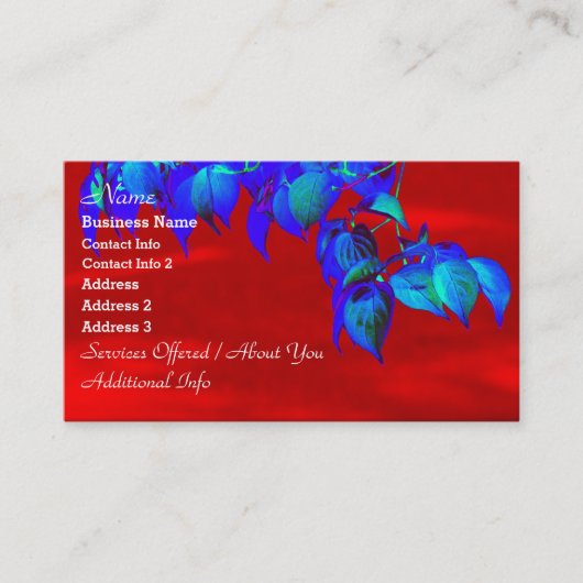 Red Sky Blue Verlasse Visitenkarten Visitenkarte (Vorderseite)