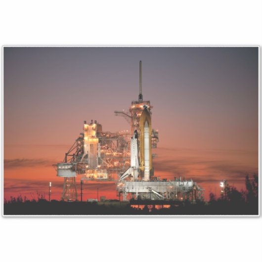 Red Sky for Space Shuttle Atlantis Start Aufkleber (Vorderseite)