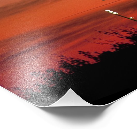 Red Sky for Space Shuttle Atlantis Start Fotodruck (Ecke)