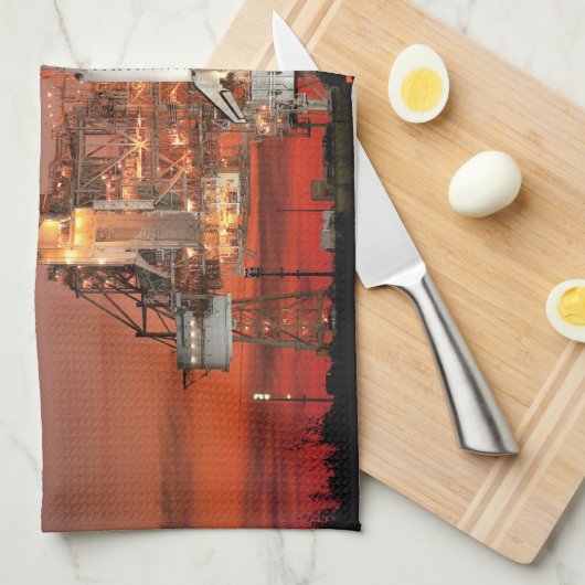 Red Sky for Space Shuttle Atlantis Start Geschirrtuch (Viertel Falte)