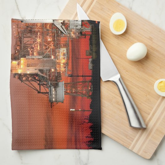 Red Sky for Space Shuttle Atlantis Start Geschirrtuch (Viertel Falte)