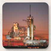 Red Sky for Space Shuttle Atlantis Start Getränkeuntersetzer (Vorderseite)