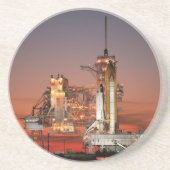 Red Sky for Space Shuttle Atlantis Start Getränkeuntersetzer (Vorne)