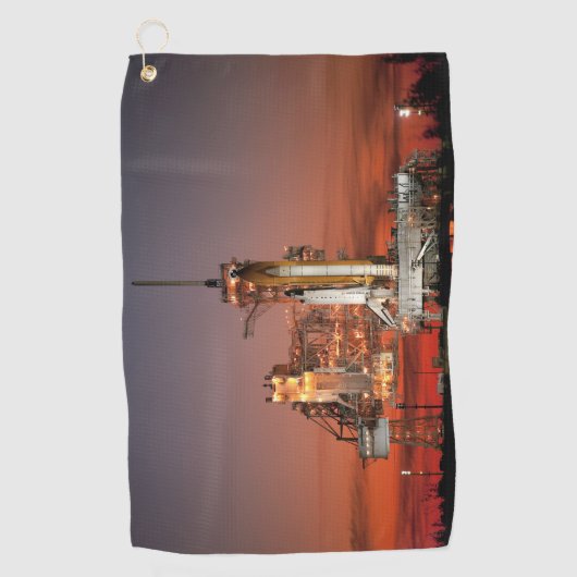 Red Sky for Space Shuttle Atlantis Start Golfhandtuch (Vorderseite)