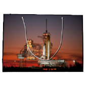 Red Sky for Space Shuttle Atlantis Start Große Geschenktüte (Rückseite)