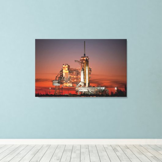 Red Sky for Space Shuttle Atlantis Start Leinwanddruck (Insitu (Holzboden))