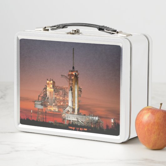 Red Sky for Space Shuttle Atlantis Start Metall Brotdose (Beispiel)