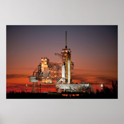 Red Sky for Space Shuttle Atlantis Start Poster (Vorne)