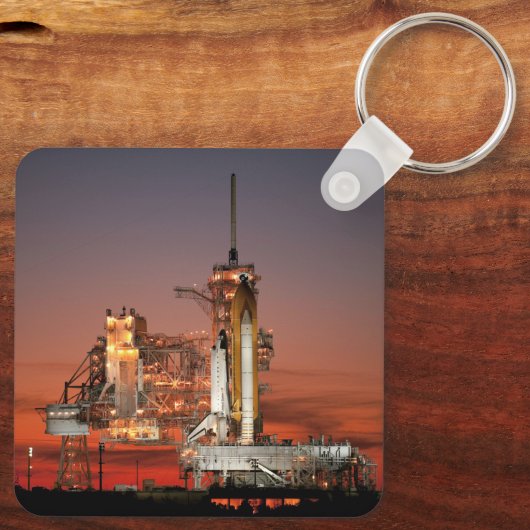 Red Sky for Space Shuttle Atlantis Start Schlüsselanhänger (Rückseite)