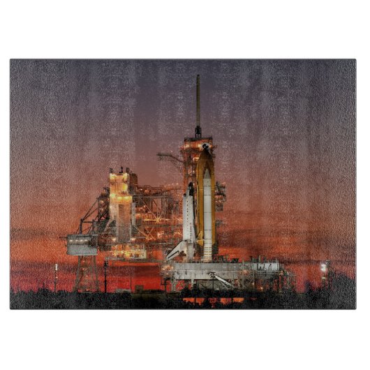 Red Sky for Space Shuttle Atlantis Start Schneidebrett (Vorderseite)