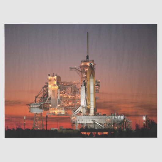 Red Sky for Space Shuttle Atlantis Start Seidenpapier (Vorderseite)