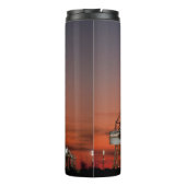 Red Sky for Space Shuttle Atlantis Start Thermosbecher (Rückseite)