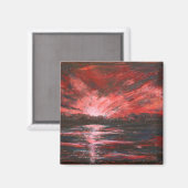 Red Sky in der Nacht Magnet (Vorderseite/Rückseite)
