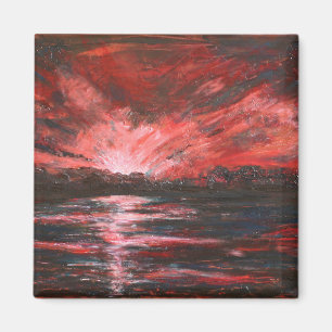 Red Sky in der Nacht Magnet