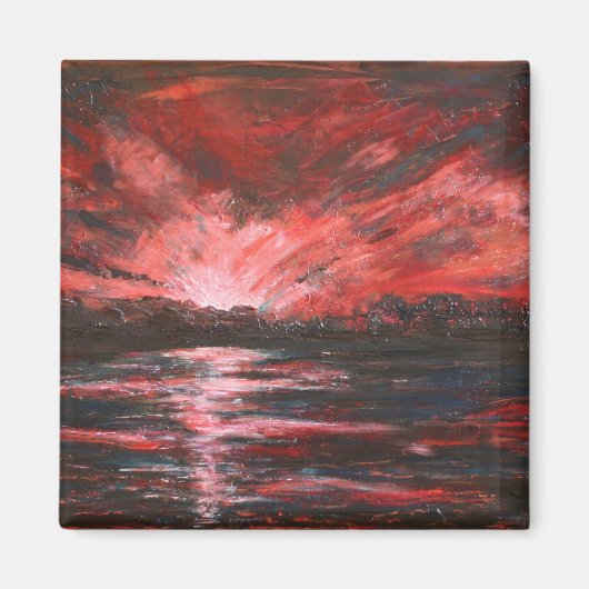 Red Sky in der Nacht Magnet (Vorne)
