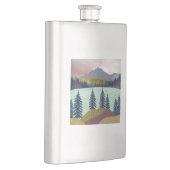 Red Sky Lake Landschaft Flachmann (Rechts)