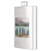 Red Sky Lake Landschaft Flachmann (Links)