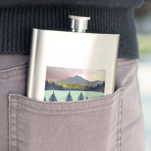 Red Sky Lake Landschaft Flachmann (Beispiel)