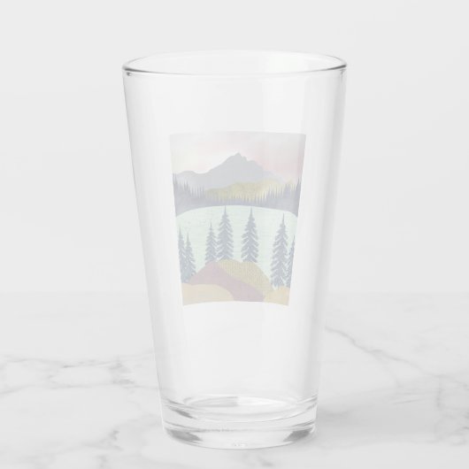 Red Sky Lake Landschaft Glas (Rückseite)