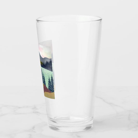 Red Sky Lake Landschaft Glas (Links)