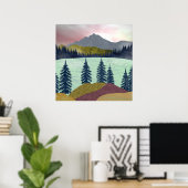 Red Sky Lake Landschaft Poster (Heimbüro)