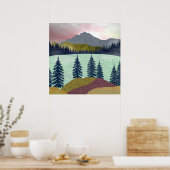 Red Sky Lake Landschaft Poster (Küche)