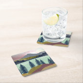 Red Sky Lake Landschaft Rechteckiger Pappuntersetzer (Vor Ort)