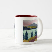 Red Sky Lake Landschaft Zweifarbige Tasse (VorderseiteRechts)