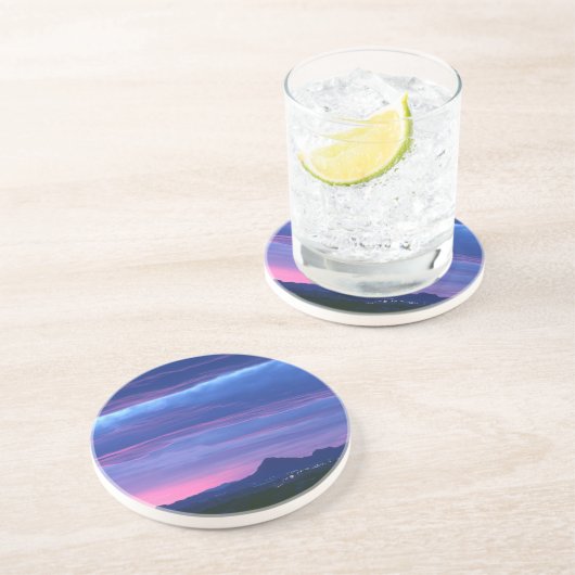 Red Sky - Stone Untersetzer (Seite)