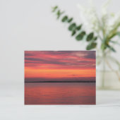 Red Sky Sunset über der Bucht Postkarte (Stehend Vorderseite)