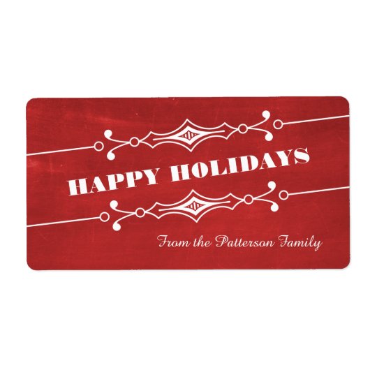 Red Slanted Chalkboard Holiday Labels (Vorne)