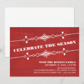 Red Slanted Chalkboard Holiday Party Einladung (Vorne/Hinten)